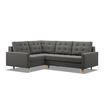 ADAMS Narożnik ELMA LO rozkładany ze sprężynami bonell - ciemny szary