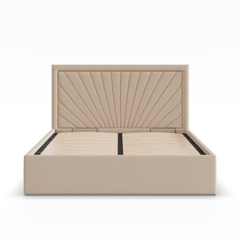 ADAMS Łóżko stelażowe VASTO 160x200 cm z metalowym podnoszonym stelażem - HUGO krem