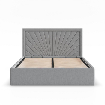 ADAMS Łóżko stelażowe VASTO 140x200 cm z metalowym podnoszonym stelażem - HUGO silver