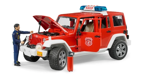 BRUDER 02528 Jeep Wrangler Unlimited Rubicon straż pożarna z figurką strażaka i z modułem 02802