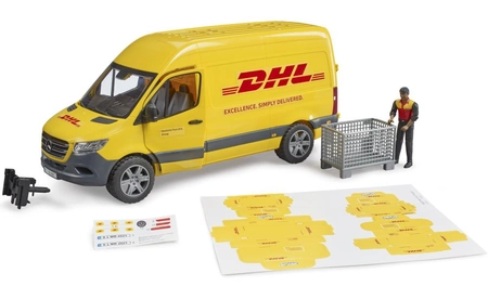 BRUDER 02671 MB Sprinter DHL z figurką kuriera i z akcesoriami