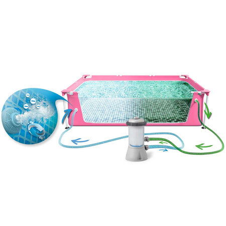 INTEX Basen ogrodowy stelażowy 220 x 150 x 60 cm 15w1 różowy