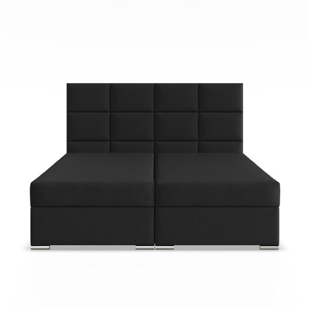 ADAMS Łóżko CALVI kontynentalne 140x200 cm HUGO głęboka czerń