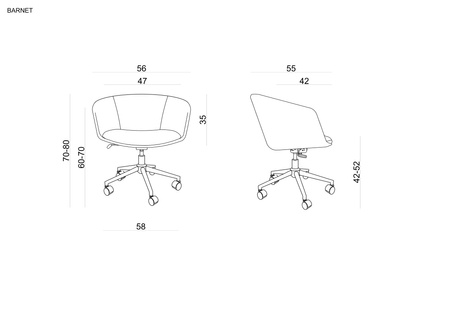 UNIQUE BARNET Fotel ekoskóra szary