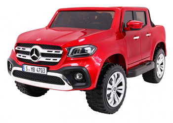 Auto na akumulator Mercedes X-Class czerwony lakierowany / napęd 4x4 + MP4