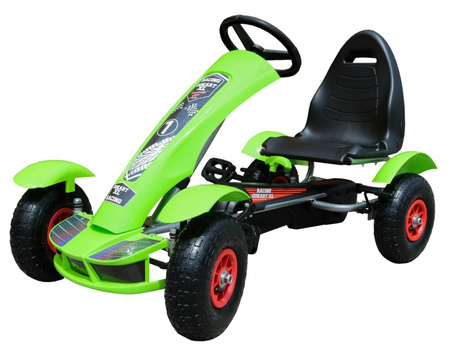 Duży Gokart pompowane koła zielony - F618.ZIE