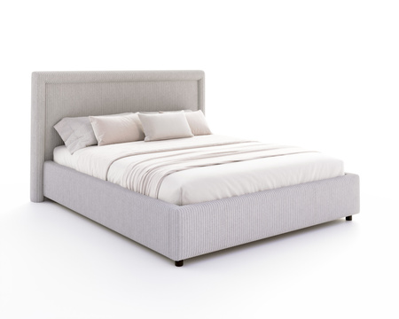 FDM  Łóżko tapicerowane NOBILE 180x200 cm z pojemnikiem i metalowym stelażem podnoszonym - sztruks szary