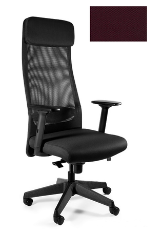 UNIQUE Fotel biurowy ARES MESH - BL403 BURGUNDY