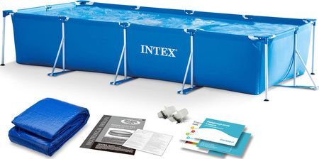 INTEX 28271 Basen ogrodowy stelażowy 260 x 160 x 65 cm zestaw 2w1