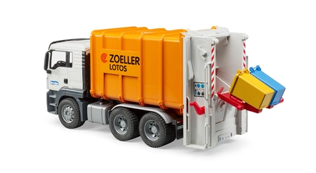 BRUDER 03762 MAN TGS Śmieciarka pomarańczowa