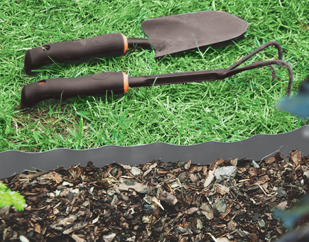 BRADAS Obrzeże faliste trawnikowe 9m x 15 cm szare