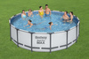 BESTWAY  Basen stelażowy Steel Pro MAX 488x122 Szary 16FT 5w1 + Drabinka + Pokrywa