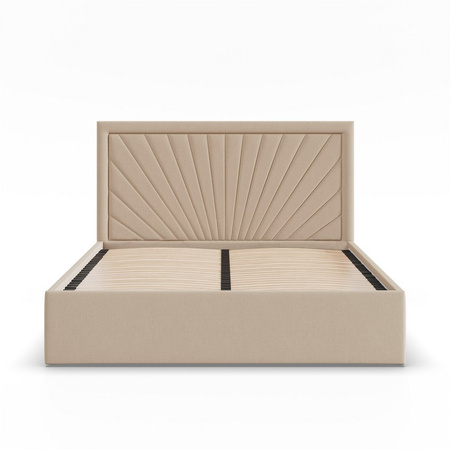 ADAMS Łóżko stelażowe VASTO 180x200 cm z drewniany stelaż - HUGO krem