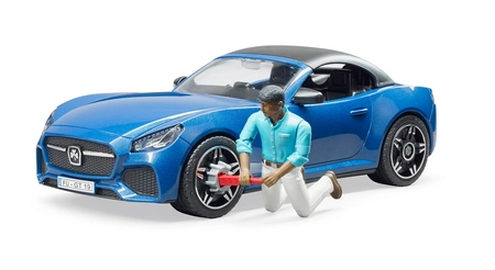 BRUDER 03481 Auto Roadster niebieskie z wyjmowanym dachem i z kierowcą