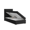 ADAMS Łóżko CALVI kontynentalne 90x200 cm HUGO głęboka czerń