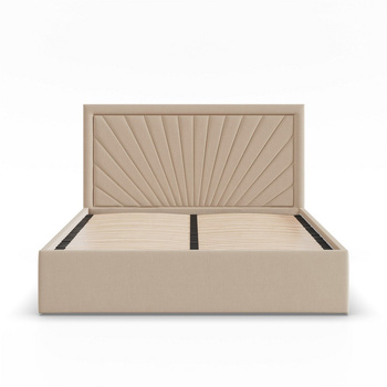 ADAMS  Łóżko stelażowe VASTO 160x200 cm z drewniany stelaż -  HUGO krem