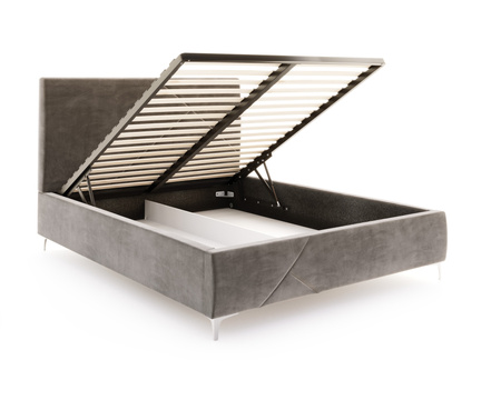 FDM Łóżko tapicerowane NAVARO 120x200 cm z pojemnikiem i stelażem podnoszonym - TRINITY grafitowy