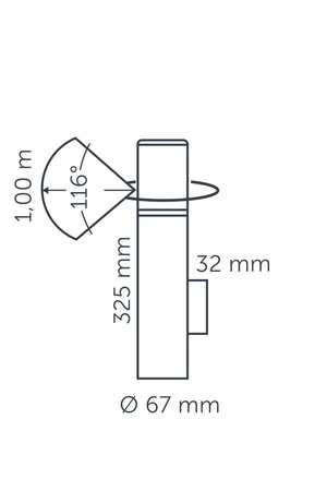 IN-LITE Kinkiet naścienny LIV WALL WHITE 32,5 cm