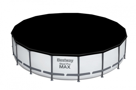 BESTWAY Basen stelażowy Steel Pro MAX 549x122 Szary 18FT 5w1 + Pompa + Pokrywa + Drabinka