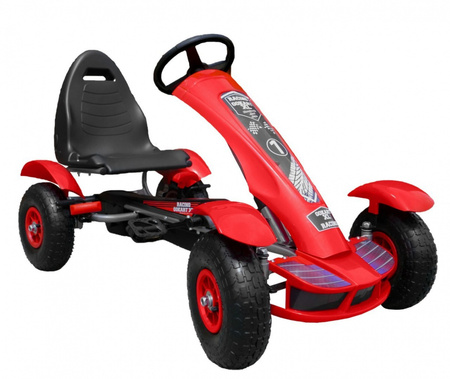 Duży Gokart pompowane koła czerwony - F618.CR