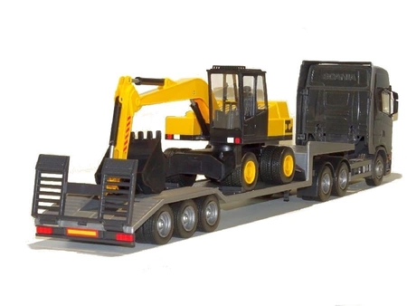 Emek 30603 Scania S Next Gen z naczepą i koparką - czarna