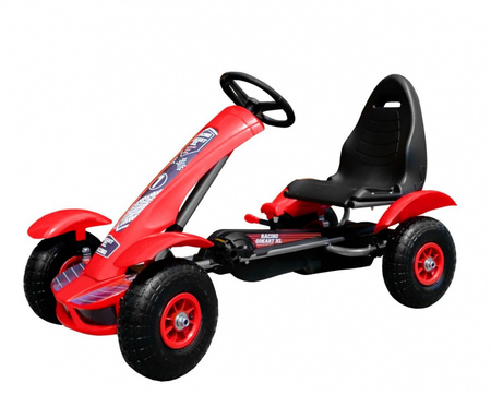 Duży Gokart pompowane koła czerwony - F618.CR