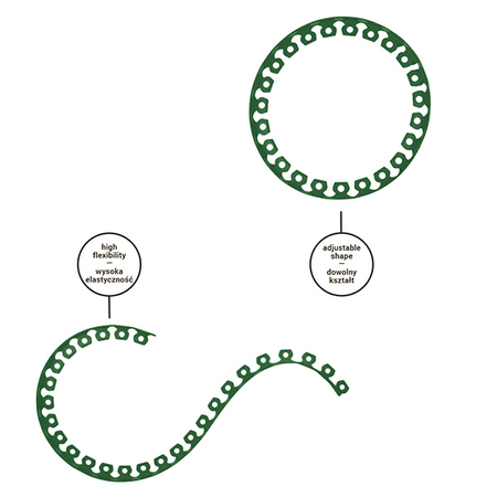 BRADAS Zestaw z obrzeżem trawnikowym EASY BORDER - 40mm zielone