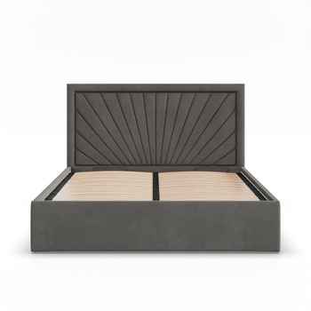 ADAMS Łóżko stelażowe VASTO 140x200 cm z metalowym podnoszonym stelażem - TRINITY grafitowy