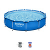 BESTWAY  Basen Stelażowy Steel Pro 366x76 okrągły 3w1 + pompa + filtr 