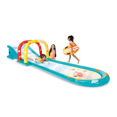 INTEX Dmuchana zjeżdżalnia SURFING FUN SLIDE 561x137x99 cm + dwie deski