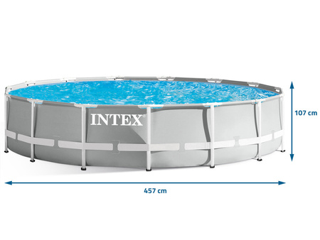 INTEX 26724 Basen ogrodowy stelażowy 457 x 107 cm zestaw 21w1