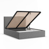 ADAMS Łóżko stelażowe VASTO 180x200 cm z metalowym podnoszonym stelażem - HUGO grafit