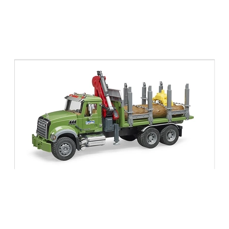 BRUDER MACK Granite z dźwigiem przyczepą i pniami 02824