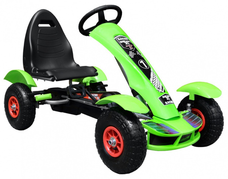 Duży Gokart pompowane koła zielony - F618.ZIE