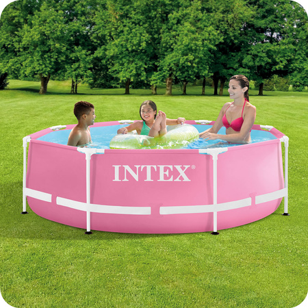 INTEX Basen ogrodowy stelażowy 244 x 76 cm różowy