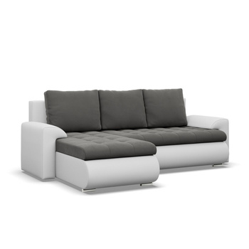 ADAMS Narożnik FORESTA z leżanką TRINITY 15 + REAL 17 szary/biały