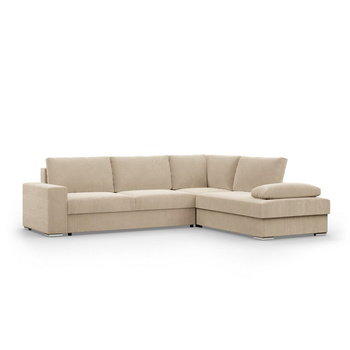 ADAMS Narożnik VELANO  z funkcją spania, sztruks beżowy