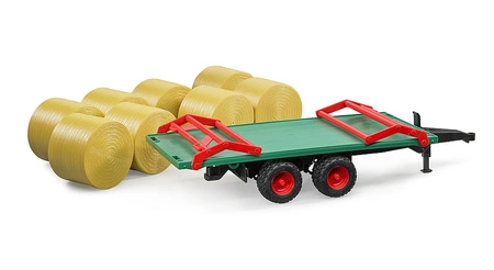 BRUDER 02220 Przyczepa do transportu siana + 8 bel