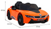 BMW I8 Lift Auto na akumulator pomarańczowy + Pilot + Wolny Start + 3-pkt pasy + MP3 USB + LED