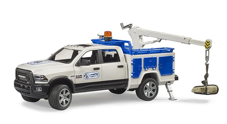 BRUDER Auto Dodge RAM 2500 serwisowy z obrotowym świetlnym kogutem