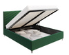 FDM Łóżko tapicerowane ELEGANTE 180x200 cm z pojemnikiem i stelażem podnoszonym - TRINITY butelkowa zieleń