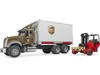 BRUDER 02828 MACK Granite UPS kontener z wóżkiem widłowym