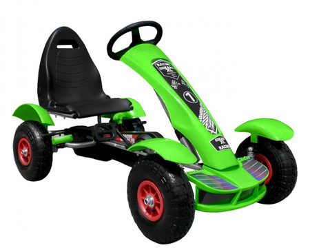 Duży Gokart pompowane koła zielony - F618.ZIE
