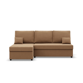 ADAMS Narożnik KEMI z leżanką L w tkaninie MIKRO ciemny beż