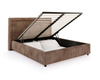 FDM Łóżko tapicerowane NOBILE 160x200 cm z pojemnikiem i metalowym stelażem podnoszonym - sztruks brąz