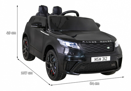 Range Rover Velar na akumulator czarny + Pilot + EVA + Wolny Start + MP3 LED
