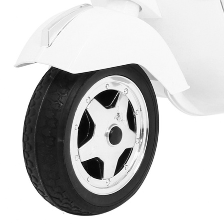 Skuter Vespa elektryczny dla dzieci Biały + Kółka pomocnicze