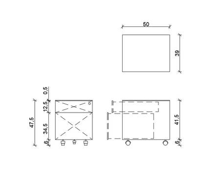 UNIQUE Kontener XD-041-2 2 szuflady na klucz czarny
