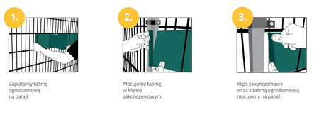 THERMOPLAST Taśma ogrodzeniowa Lite Tape 19cm x 35 m RAL7040 + 20 szt klipsów