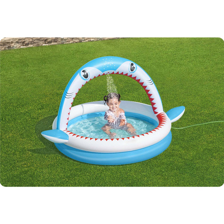 BESTWAY Basen dmuchany ze zraszaczem 163 x 127 x 92 cm rekin
